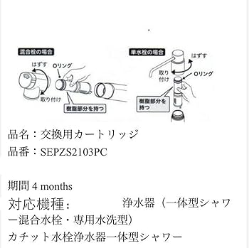 Amazon | SEPZS2103PC 交換用カートリッジ 浄水器水栓 KM6001EPC